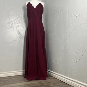 Lulu's burgundy Lace Maxi Dress thumbnail 7
