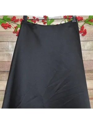 VTG Jody California Black Satin Maxi Skirt 5/6 27" Waist 41" X- Long Made USA thumbnail 4