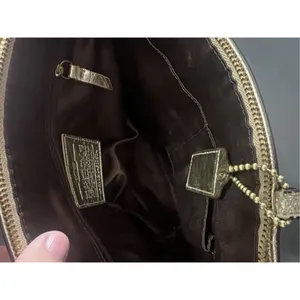 Coach Gold Jacquard Signature Gold Sequins Zip Tote Purse H1120-F17574 14x9 bag thumbnail 4