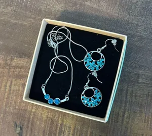 SET of Silver and Blue Jewelry thumbnail 5