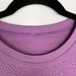 Lululemon Train to Be Short Sleeve Camo Dot Wisteria Purple Workout Top Size 10 thumbnail 5