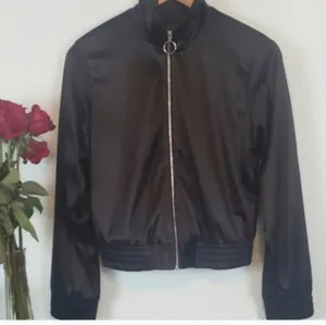 Nasty Gal black satin bomber jacket thumbnail 10