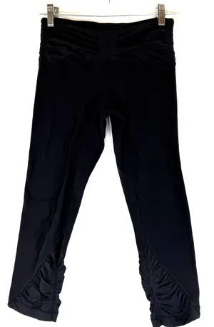 Lululemon Black Venus Ruched Cropped Leggings Size 6 thumbnail 1