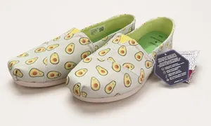 TOMS Alpargata Avocadoes Size 8 Slip On Casual Vegan Canvas Limited Edition thumbnail 1