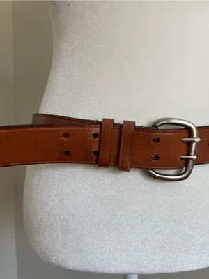 Izod Tan Brown Leather Perforated Logo Belt thumbnail 3