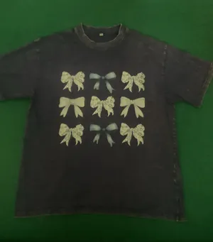 Distressed bow tee Purple thumbnail 1