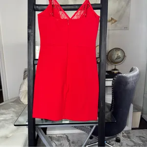 Superdown Carmella Red Lace V-Neck Mini Dress Womens XS EUC thumbnail 10