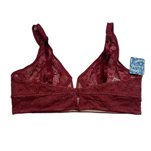 NEW‎ Intimately Free People Red Tameeka Underwire Lace Bra Berry Women's Small thumbnail 4