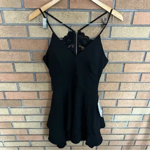 NWT B Darlin Juniors Black Lace Open Back Fit & Flare Dress Size 9/10 thumbnail 2