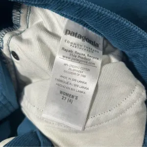 Patagonia Teal Blue Organic Cotton Corduroy Pants Women's 27 Short / 4 Straight thumbnail 6