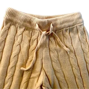 Cropped Ribbed Sweater Set Cardigan Flare Pant Sz M thumbnail 5