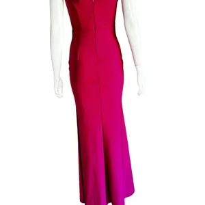 FAERIESTY Solid Mermaid Hem Tube Pink Strapless Evening Gown Size Small. thumbnail 12