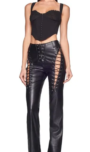 I am Gia I.am.Gia Elegant lace trim Black Corset Top thumbnail 1
