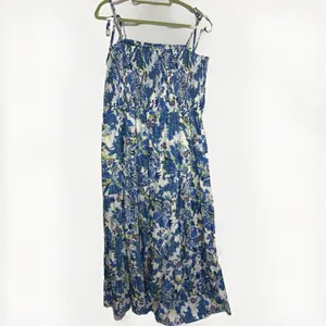 Hailey & Co Women's Plus Size‎ 3X Blue Floral Smocked Tie-Strap Maxi Dress thumbnail 8