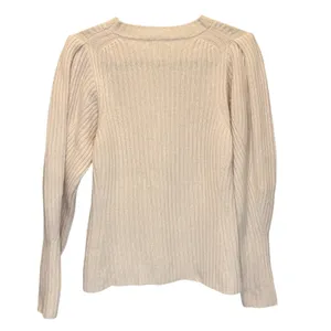 Elie Tahari Light Pink Puffed Sleeve Ribbed Cashmere Sweater - size Large thumbnail 2