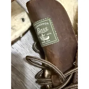 Bass Tan Leather High Workbook Faux Sherpa Lined Size 7 thumbnail 4