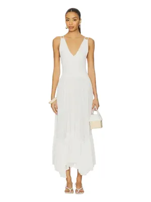 Free People Ivory Gauzy Maxi Dress Size Small thumbnail 4