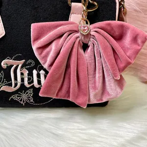Juicy Couture New Coquette Dusty Rose Velour Bow for Bag/Purse/Tote thumbnail 2