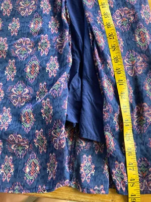 Hollister Blue Pink Long Slit Maxi Strapless Dress XS thumbnail 4