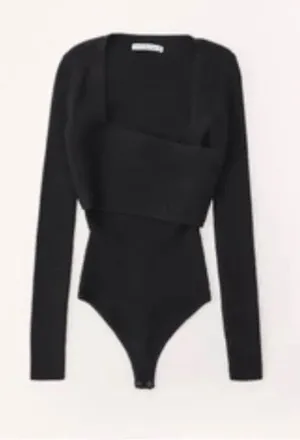 Abercrombie Bodysuit Long Sleeve Black thumbnail 1
