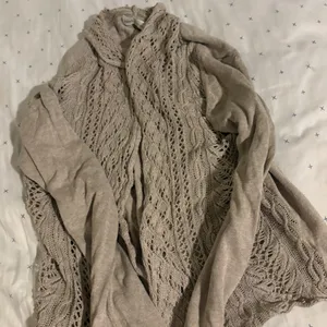 Crochet Elegant Beige Women's Sweater Tan Size M thumbnail 1