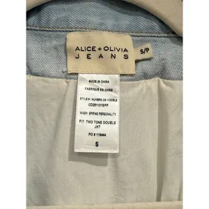 Alice + Olivia Jeans Two Tone Double‎ Jacket Spring Personality Denim Blue thumbnail 3