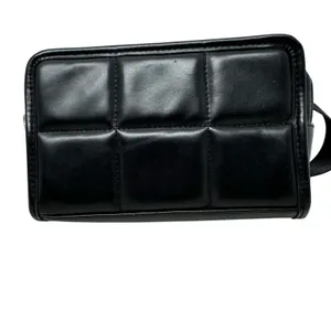 Amanda Uprichard Black Faux Leather Quilted Belt Bag Fanny Pack Purse Bag thumbnail 2