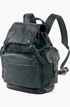 Old Trend Bryan Leather Backpack Green thumbnail 1