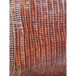 Vintage Brown Lizard Skin Print Frame Handbag Mid Century Exotic Top Handle thumbnail 7