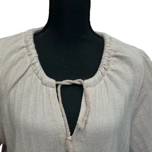Madewell Women's Size M Medium Pointelle Tie Neck Tunic Avalon Pink‎ Top thumbnail 2