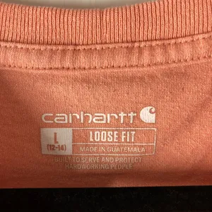 Carhartt Women's Iconic K87 Pocket T-Shirt Loose Fit Short Sleeve Pink L 12-14 thumbnail 3