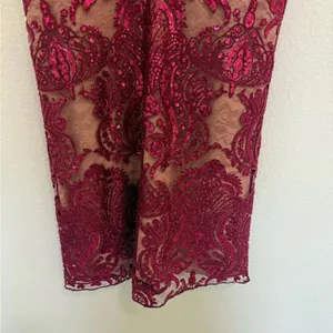 Free People Night Shimmer Mini Slip Dress Lace Sequins Sparkle Raspberry Size 4 thumbnail 9