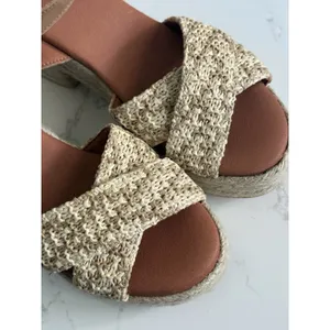 Toni Pons Atenes Platform Block Heel Espadrille Sandal Size 37 Beige Tan NWOT thumbnail 9