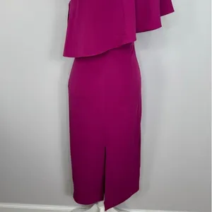 Lovers‎ + Friends Bentley One Shoulder Midi Dress XS Hot Pink Cocktail Party NEW thumbnail 11