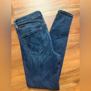 American Eagle Outfitters Dark Blue Skinny Jeggins thumbnail 6
