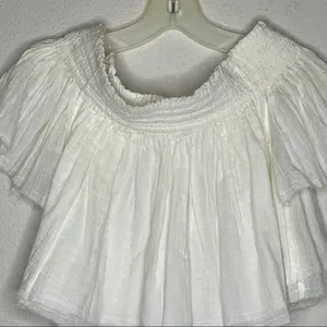 Free People Off Shoulder Crop Top White thumbnail 5
