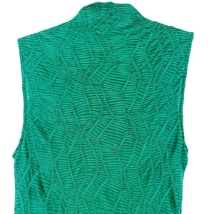 House of Harlow Green Textured Mock Neck Sleeveless Bodycon Midi Dress Size XS thumbnail 7