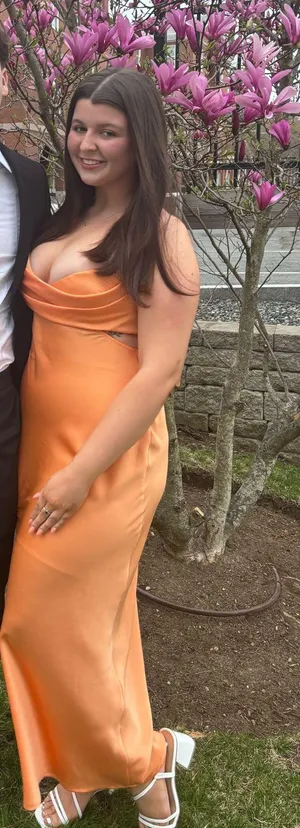 Orange Satin Dress thumbnail 1