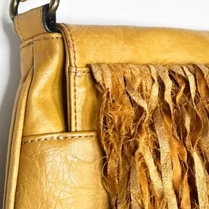 Axcess Fringe Boho Western Tan Vegan Leather Suede Crossbody Bag Handbag thumbnail 9