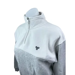 Aritzia TNA Gray White 1/4 Zip Colorblock Long Sleeve Sweater Sweatshirt Top S thumbnail 2