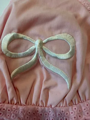Croquette Light Pink Babydoll Cami Tank Top with Eyelet Trim and Bows thumbnail 4