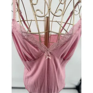 Vintage Victoria’s Secret Angel Pink Lace Cami Tank Top Y2K Spaghetti Strap M thumbnail 7