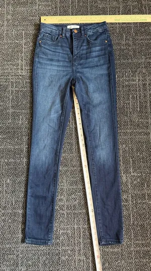 BKE Billie Skinny Jeans Womens 27x31.5 Blue Denim High Rise Slim Fit Distressed thumbnail 1