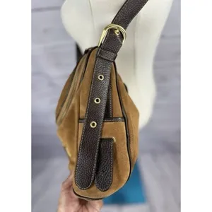 MAXX New York Signature Brown Suede Shoulder Bag Medium Large thumbnail 4