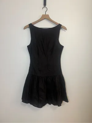 Sofie The Label Madelyn Drop Waist Linen Mini Dress Black thumbnail 2