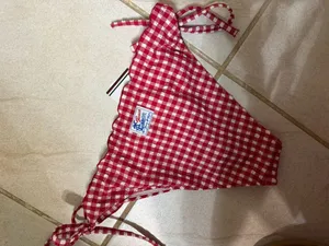 Tommy Hilfiger Red-and-White Gingham Tie-Side Bikini Bottom thumbnail 2