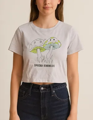 American Eagle Size Medium Light Purple Mushroom Crop Top thumbnail 1