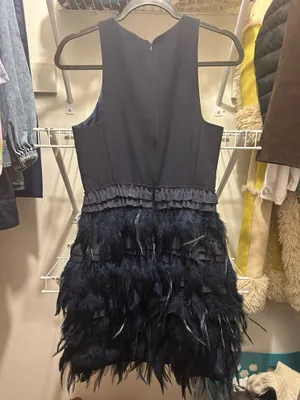 Gianni Bini navy feather mini dress thumbnail 2