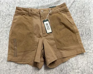 Alpine Design Womens Mixed Fabric Utility Shorts Sahara Sand ADW24806 Size 6. thumbnail 1