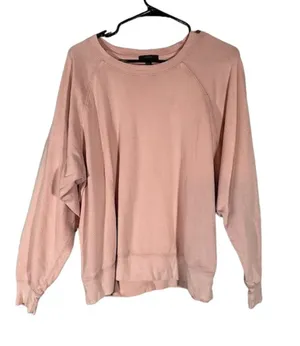 J. Crew Pink Long Sleeve Crew Neck Pullover Sweatshirt Women Sz M thumbnail 1